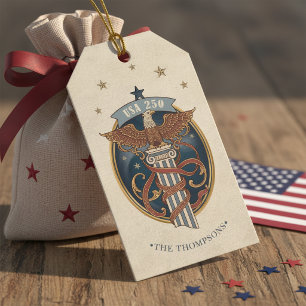 American Eagle USA 250 Art Nouveau Motif ID1304 Gift Tags