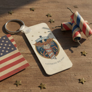 American Eagle USA 250 Art Nouveau Motif ID1304 Key Ring