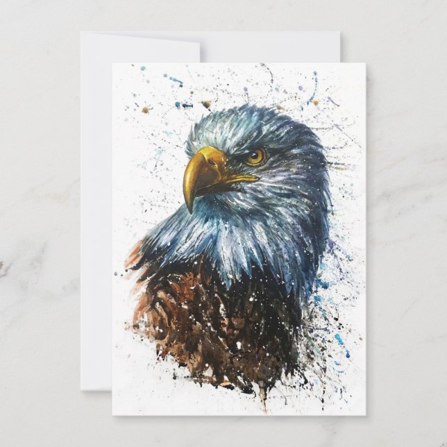 American Eagle Watercolor Invitation (Front)
