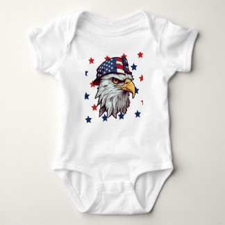 American eagle wearing a USA hat Baby Bodysuit