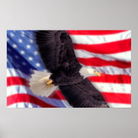 American Eagle with American Flag