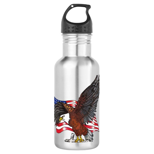 American Eagle with Cross  710 Ml Water Bottle (Front)