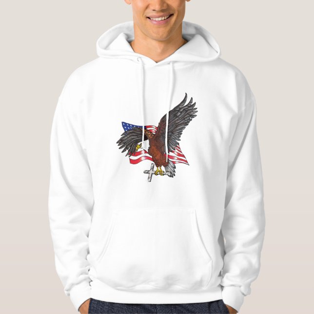 American Eagle with Cross Hoodie (Front)