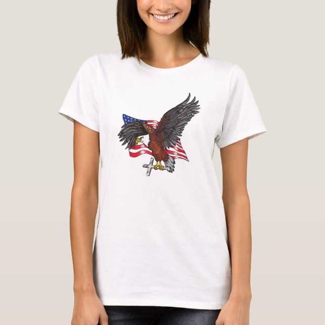American Eagle with Cross T-Shirt (Front)