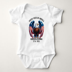 American Eagle with Flag Wings 1776-2026 Baby Bodysuit