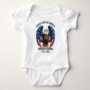 American Eagle with Flag Wings 1776-2026 Baby Bodysuit