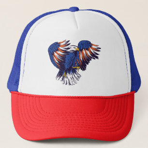 American Eagle with USA Flag Colors Trucker Hat