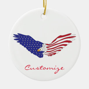 American Eagles Thunder_Cove Patriotic 4th of July Ceramic Ornament