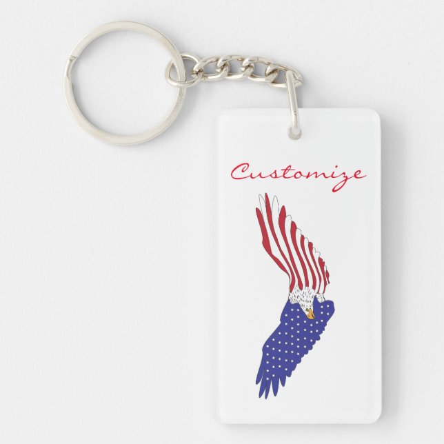 American Eagles Thunder_Cove Patriotic 4th of July Key Ring (Front)