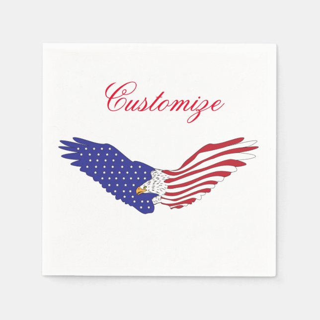 American Eagles Thunder_Cove Patriotic 4th of July Napkin (Front)