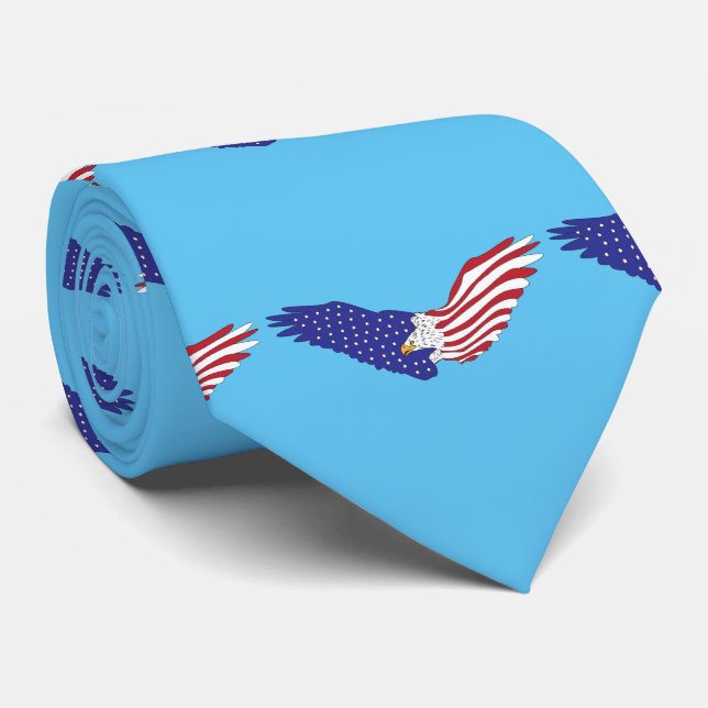 American Eagles Thunder_Cove Patriotic 4th of July Tie (Rolled)