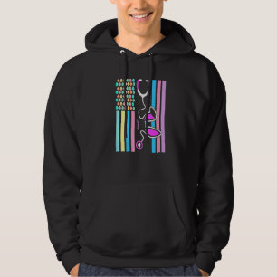 American Eggs Flag Stethoscope Bunny Nurse Doctor Hoodie