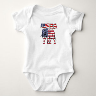 American Elephant Baby Bodysuit