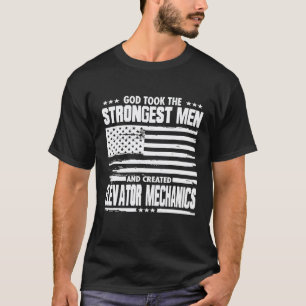 American Elevator Mechanic Union Worker Proud God T-Shirt