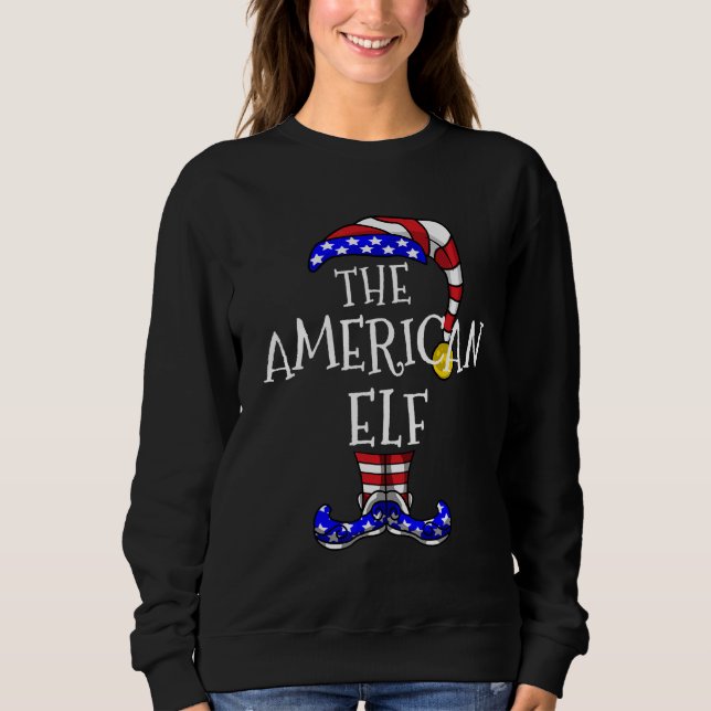 American Elf Family Christmasmatching Pajama Usa U Sweatshirt (Front)
