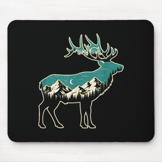 American Elk Lover Dad Retro Hunting  Mouse Pad (Front)