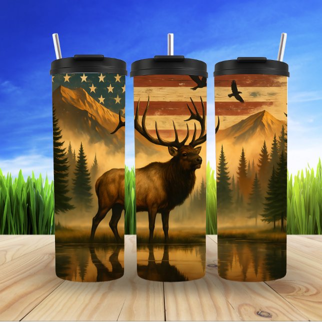 American Elk, Mountain Wilderness Thermal Tumbler (Creator Uploaded)