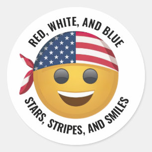 American Emoji Face Stickers