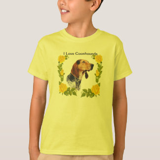 American English Coonhound and Yellow Roses T-Shirt