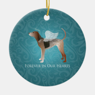 American English Coonhound Angel Pet Memorial Ceramic Ornament
