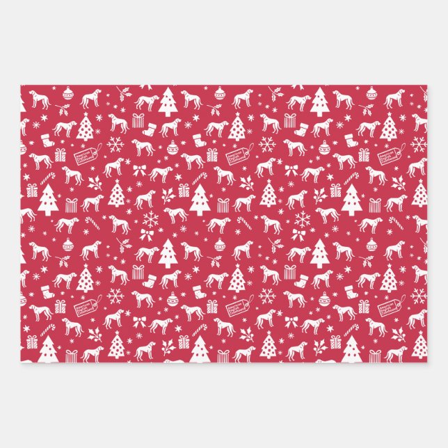 American English Coonhound Christmas Wrapping Paper Sheet (Front)