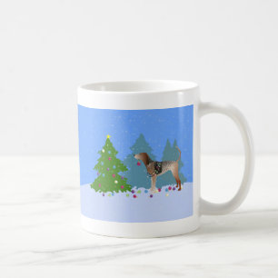 American English Coonhound Decorating Christmas Tr Coffee Mug
