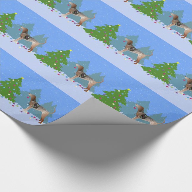 American English Coonhound Decorating Christmas Tr Wrapping Paper (Corner)