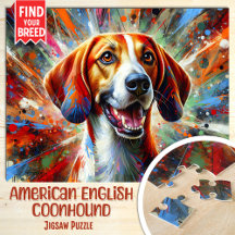 American English Coonhound Dog Acrylic Portrait