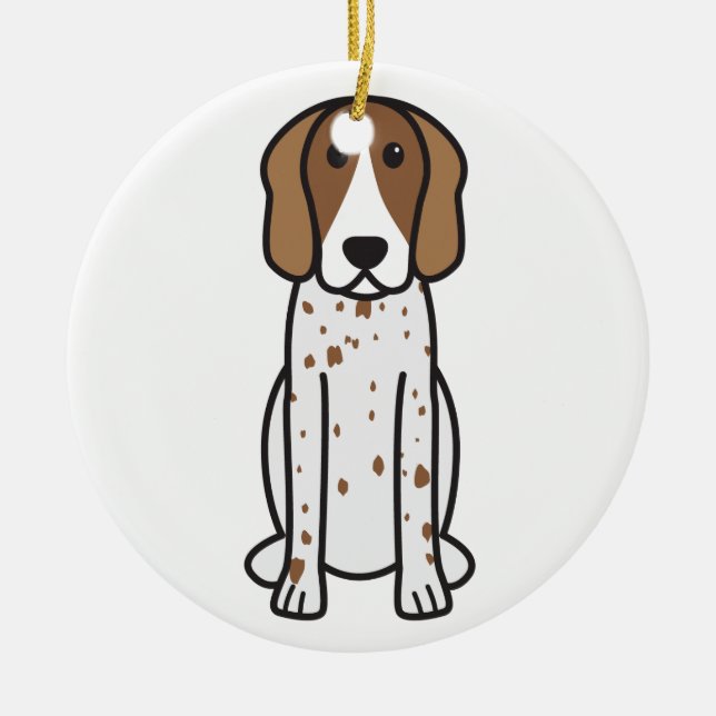American English Coonhound Dog Cartoon Ceramic Tree Decoration (Front)