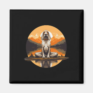 American English Coonhound Dog Meditation Yoga Men Magnet