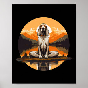 American English Coonhound Dog Meditation Yoga Men Poster