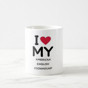 american english coonhound love coffee mug
