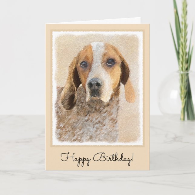 American English Coonhound Painting - Cute Origina Card (Front)