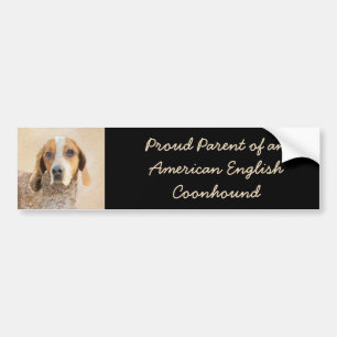 American English Coonhound Painting - Dog Art Bumper Sticker