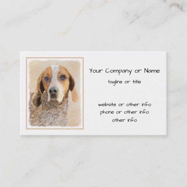 American English Coonhound Painting - Dog Art Business Card (Front)