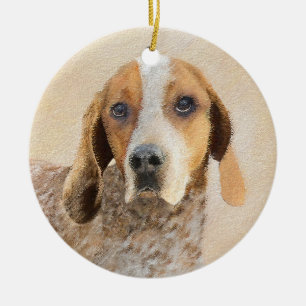 American English Coonhound Painting - Dog Art Ceramic Ornament