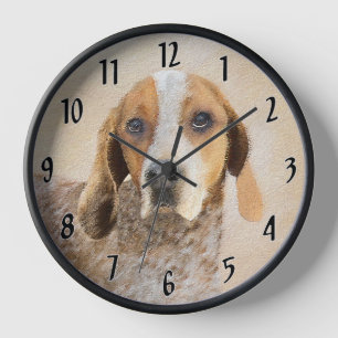American English Coonhound Painting - Dog Art Clock