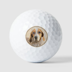 American English Coonhound Painting - Dog Art Golf Balls