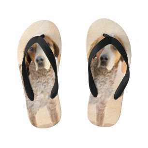 American English Coonhound Painting - Dog Art Kid's Thongs