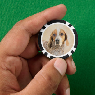 American English Coonhound Painting - Dog Art Poker Chips