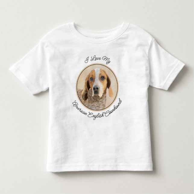 American English Coonhound Painting - Dog Art Toddler T-Shirt (Front)