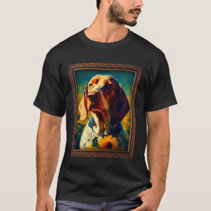 American English Coonhound Painting Sunflower Flow T-Shirt