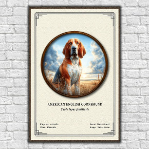 American English Coonhound Zoology Series Poster
