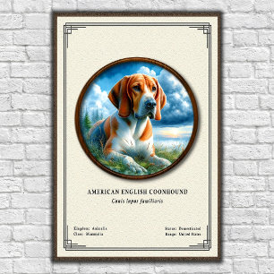 American English Coonhound Zoology Series Poster