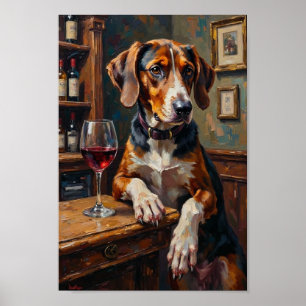 American English Foxhound Bar Scene Poster