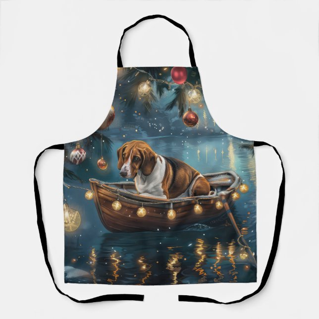 American English Foxhound Christmas Festive Voyage Apron (Front)