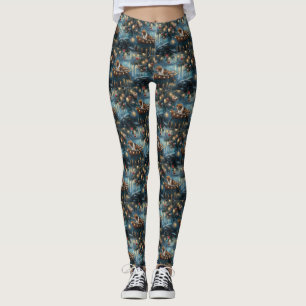 American English Foxhound Christmas Festive Voyage Leggings