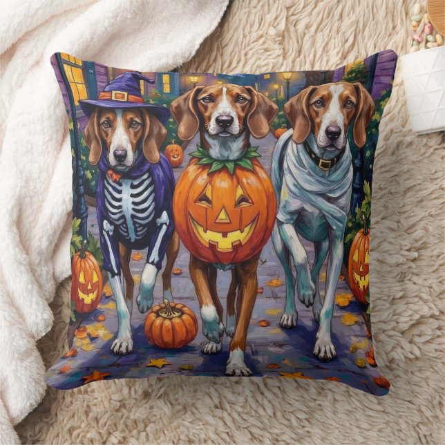 American English Foxhound In Halloween Costumes Cushion (Blanket)
