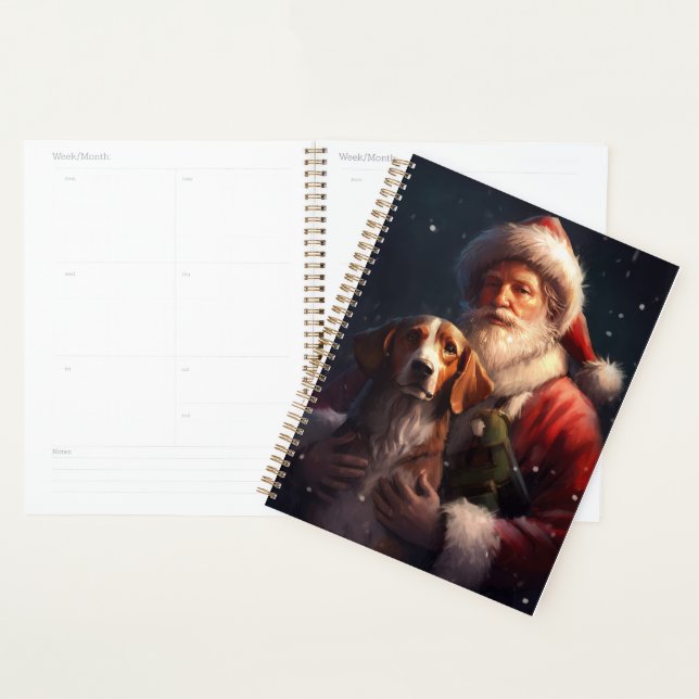 American English Foxhound Santa Claus Christmas Planner (Display)