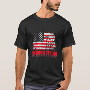 American Eskimo American Flag Dog Dad Dog Mum T-Shirt